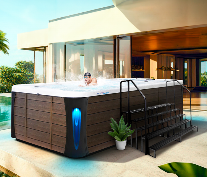 Calspas hot tub being used in a family setting - Cicero